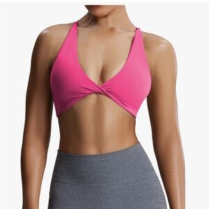 Pink Twist Front Bralette/Sports Bra